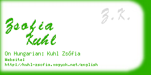 zsofia kuhl business card